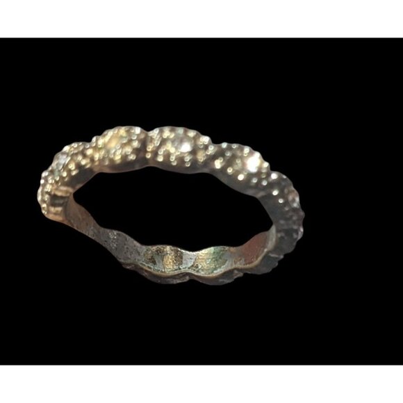 Whimsical Braided Silver Tone Rhinestone Ring Size 7 - Picture 13 of 15